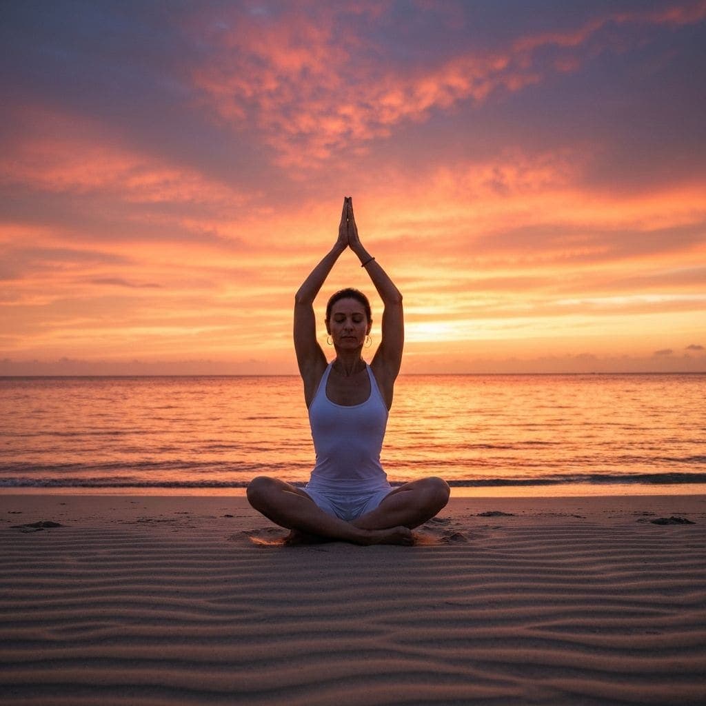 Sat Kriya meditation at golden sunset